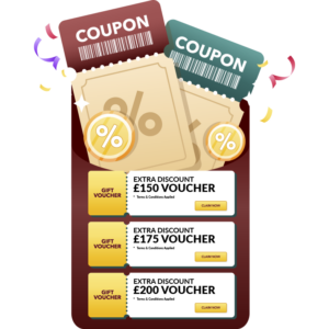 a coupon with confetti and confetti