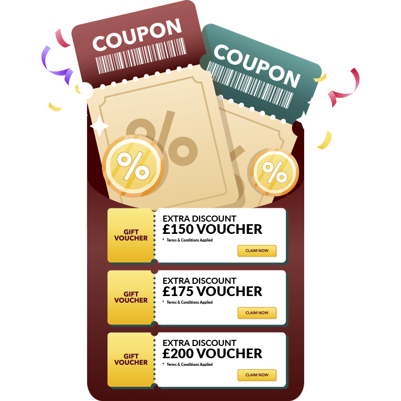 a coupon with confetti and confetti